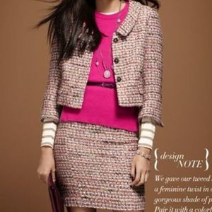 Sold!Ann Taylor Pink Tweed Jacket and Skirt NWT
